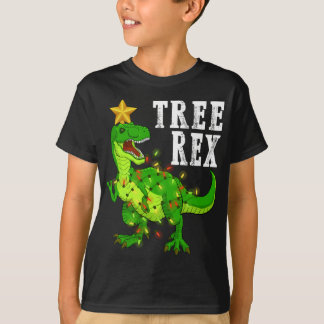 Tree Rex Christmas Light Funny Dinosaur T-Shirt