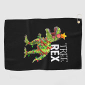 Tree Rex Christmas Lights Dinosaur Golfhandtuch (Horizontal)