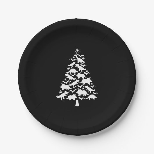 Tree Rex Christmas T-Shirt Pappteller (Vorderseite)