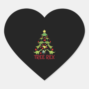 Tree Rex Christmas Tree Funny Christmas Dinosaur F Herz-Aufkleber