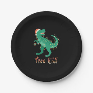 Tree Rex Dino T-Rex Weihnachtsbaum Funny Gift Idee Pappteller
