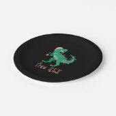 Tree Rex Dino T-Rex Weihnachtsbaum Funny Gift Idee Pappteller (Schrägansicht)