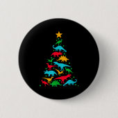 Tree Rex Dinosaur Dino Tree Christmas Tree Funny  Button (Vorderseite)