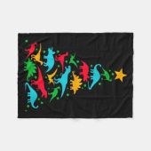 Tree Rex Dinosaur Dino Tree Christmas Tree Funny Fleecedecke (Vorderseite (Horizontal))