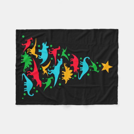 Tree Rex Dinosaur Dino Tree Christmas Tree Funny Fleecedecke (Vorderseite (Horizontal))