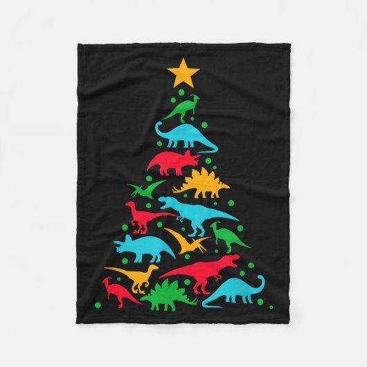 Tree Rex Dinosaur Dino Tree Christmas Tree Funny Fleecedecke (Vorderseite)