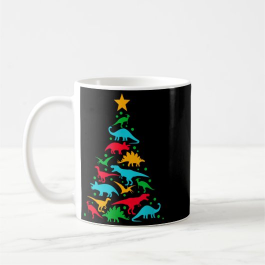 Tree Rex Dinosaur Dino Tree Christmas Tree Funny  Kaffeetasse (Links)