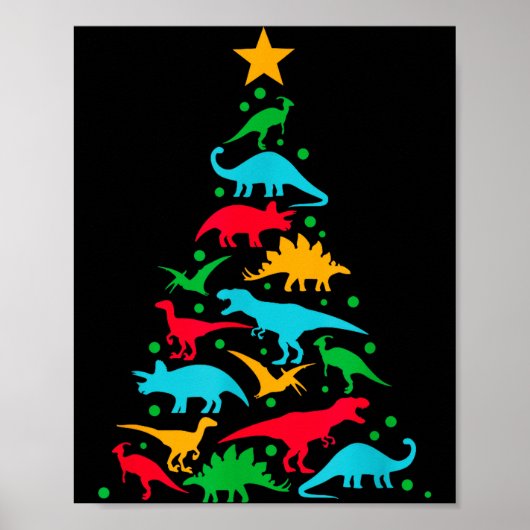 Tree Rex Dinosaur Dino Tree Christmas Tree Funny Poster (Vorne)