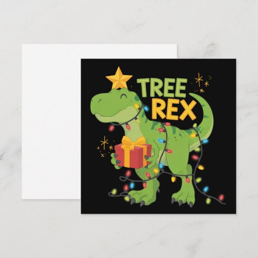 Tree Rex Dinosaur Familienweihnachtsgruppe Matchin Feiertagskarte (Vorne/Hinten)