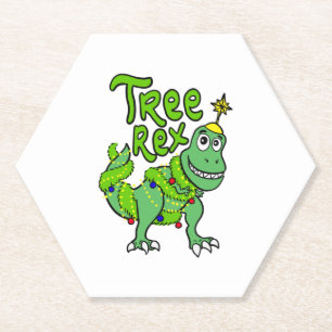 Tree Rex Dinosaur Tyrannosaurus T-Rex Christmas Gi Untersetzer