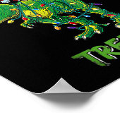 Tree Rex Dinosaur Weihnachtskostüm Xmas Tree Ligh Poster (Ecke)