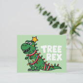 Tree Rex Feiertagspostkarte (Stehend Vorderseite)