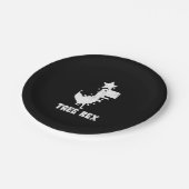 Tree Rex Funny Christmas Dinosaur Vintag Pappteller (Schrägansicht)