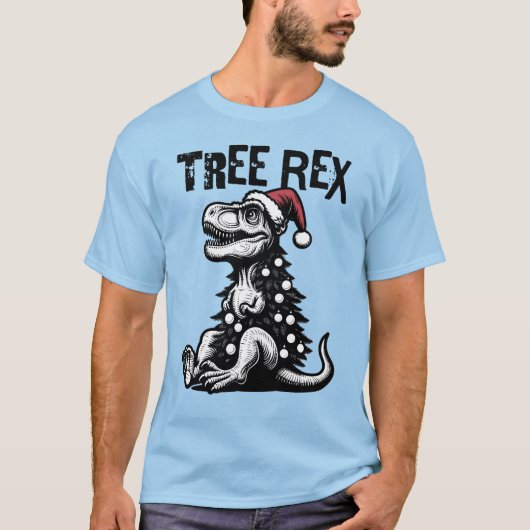 Tree Rex – Funny Christmas T-Rex Design T-Shirt (Vorderseite)