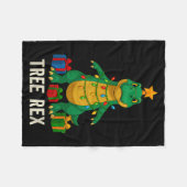 Tree Rex Funny Dinosaur Christmas Fleecedecke (Vorderseite (Horizontal))