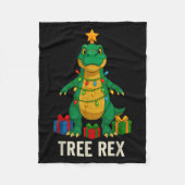 Tree Rex Funny Dinosaur Christmas  Fleecedecke (Vorderseite)