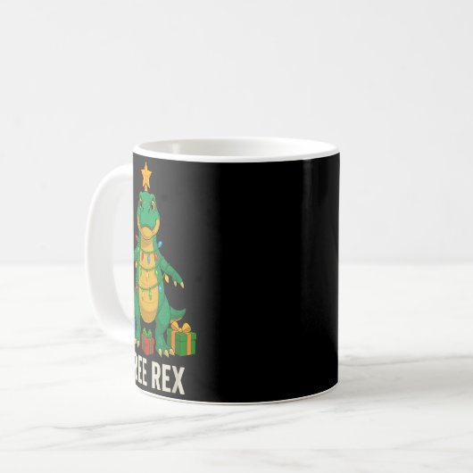 Tree Rex Funny Dinosaur Christmas  Kaffeetasse (Vorderseite Links)