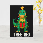 Tree Rex Funny Dinosaur Christmas Karte (Gelbe Blume)