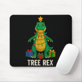 Tree Rex Funny Dinosaur Christmas Mousepad (Mit Mouse)
