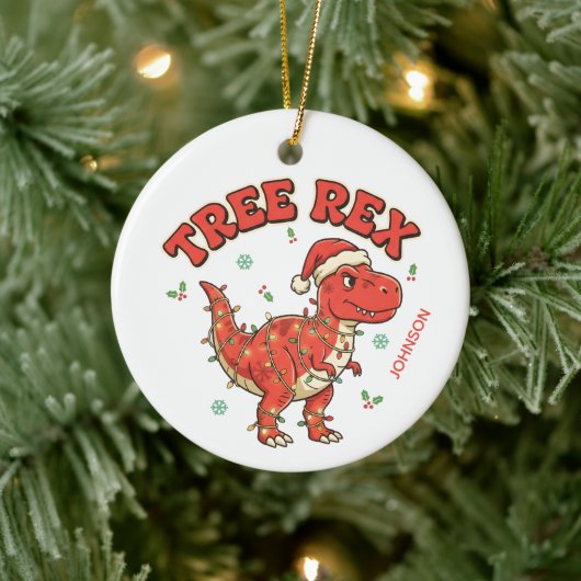 Tree Rex Funny Dinosaur Christmas Ornament Gift (Baum)