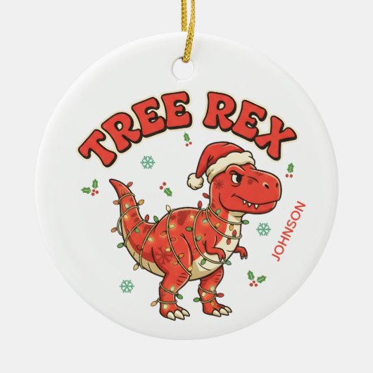 Tree Rex Funny Dinosaur Christmas Ornament Gift (Vorne)