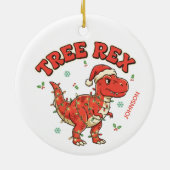 Tree Rex Funny Dinosaur Christmas Ornament Gift (Hinten)