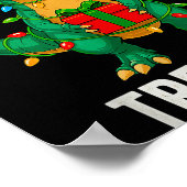 Tree Rex Funny Dinosaur Christmas Poster (Ecke)