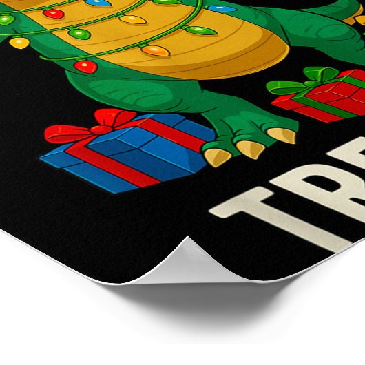 Tree Rex Funny Dinosaur Christmas  Poster (Ecke)