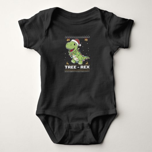 Tree-Rex Funny Dinosaur Pun T-Rex Baby Strampler (Vorderseite)