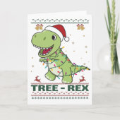 Tree-Rex Funny Dinosaur Pun T-Rex Card Karte (Vorderseite)