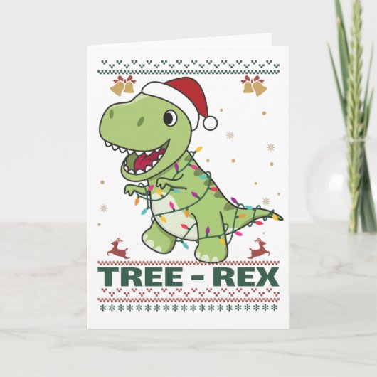 Tree-Rex Funny Dinosaur Pun T-Rex Card Karte (Vorderseite)