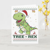 Tree-Rex Funny Dinosaur Pun T-Rex Card Karte (Gelbe Blume)