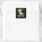 Tree-Rex Funny Dinosaur Pun T-Rex Quadratischer Aufkleber (Tasche)