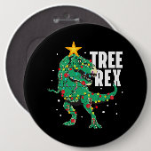 Tree Rex Funny TRex Lover Dinosaur Weihnachtsbaum Button (Vorne & Hinten)