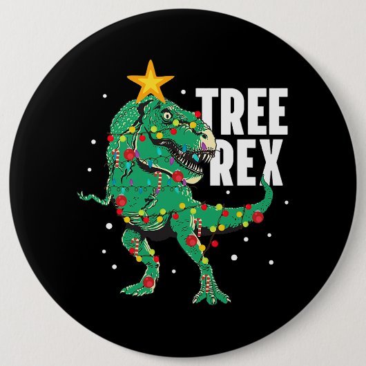 Tree Rex Funny TRex Lover Dinosaur Weihnachtsbaum Button (Vorderseite)