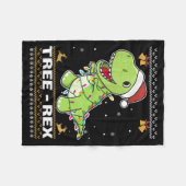 Tree Rex Funny Tyrannosaurus Rex Christmas Pun Fleecedecke (Vorderseite (Horizontal))