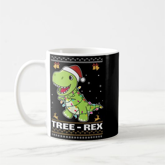 Tree Rex Funny Tyrannosaurus Rex Christmas Pun Kaffeetasse (Links)
