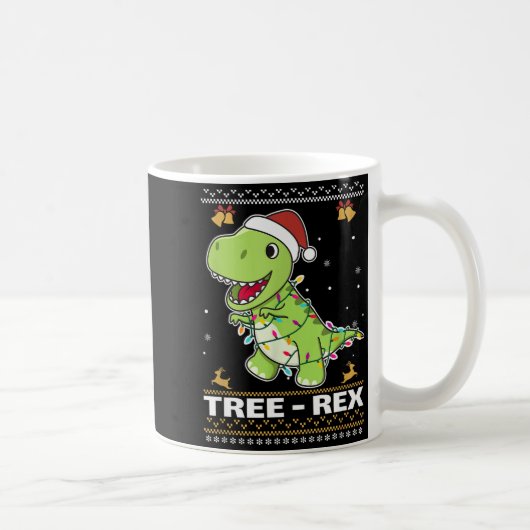 Tree Rex Funny Tyrannosaurus Rex Christmas Pun  Kaffeetasse (Rechts)