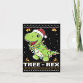 Tree Rex Funny Tyrannosaurus Rex Christmas Pun Karte (Vorderseite)