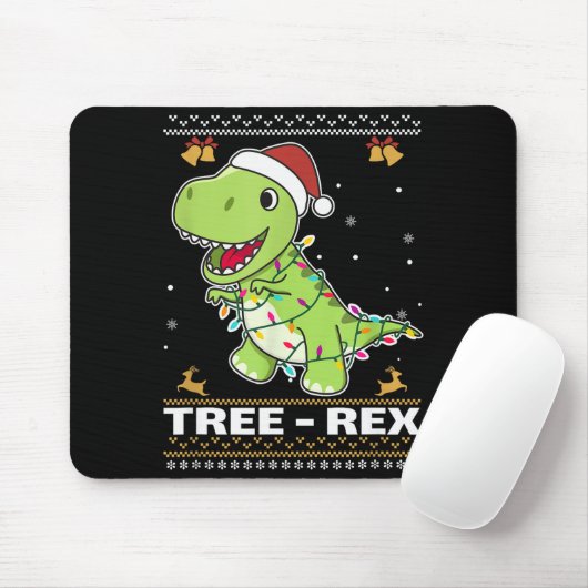 Tree Rex Funny Tyrannosaurus Rex Christmas Pun Mousepad (Mit Mouse)