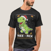 Tree Rex Funny Tyrannosaurus Rex Christmas Pun T-Shirt (Vorderseite)
