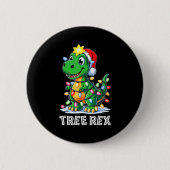 Tree Rex Funny Xmas T Rex Christmas Dinosaur Boys Button (Vorderseite)