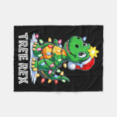 Tree Rex Funny Xmas T Rex Christmas Dinosaur Boys  Fleecedecke (Vorderseite (Horizontal))