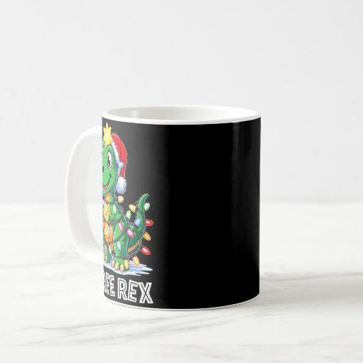 Tree Rex Funny Xmas T Rex Christmas Dinosaur Boys Kaffeetasse (Vorderseite Links)