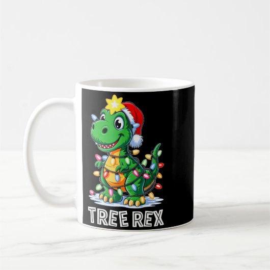 Tree Rex Funny Xmas T Rex Christmas Dinosaur Boys Kaffeetasse (Links)