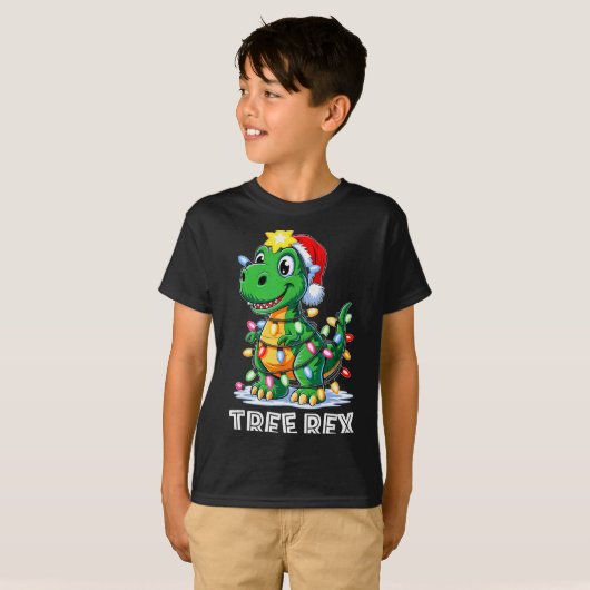 Tree Rex Funny Xmas T Rex Christmas Dinosaur Boys T-Shirt (Vorne ganz)