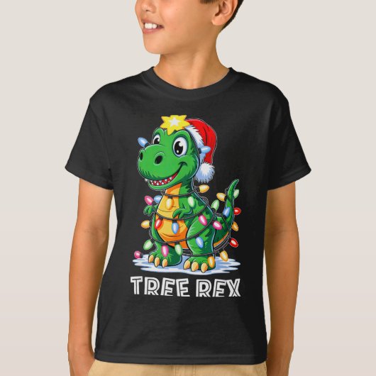 Tree Rex Funny Xmas T Rex Christmas Dinosaur Boys T-Shirt (Vorderseite)