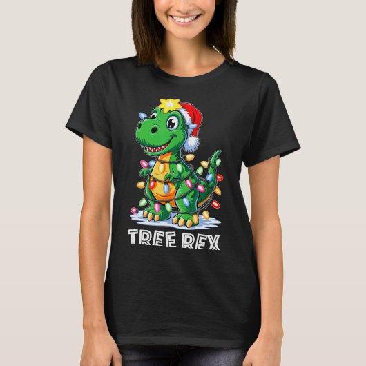 Tree Rex Funny Xmas T Rex Christmas Dinosaur Boys T-Shirt (Vorderseite)