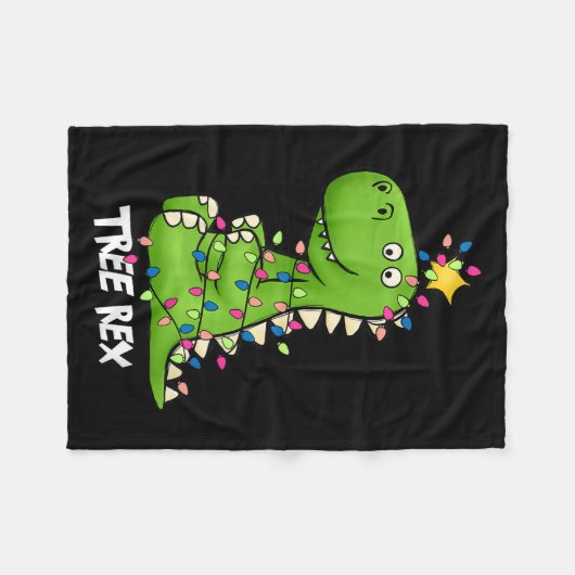Tree Rex Funny Xmas Trex Boys Toddler Christmas Di Fleecedecke (Vorderseite (Horizontal))