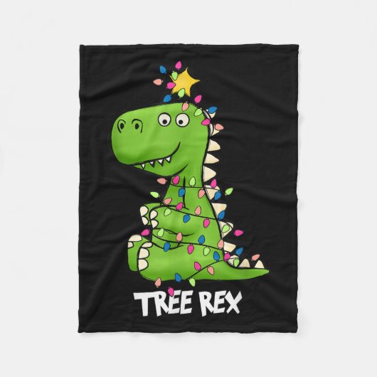 Tree Rex Funny Xmas Trex Boys Toddler Christmas Di Fleecedecke (Vorderseite)